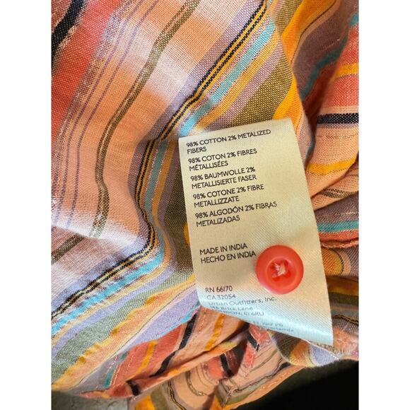 Pilcro By Anthropologie Oversized Vibrant horizontal line shirt Size S/M - Picture 10 of 10